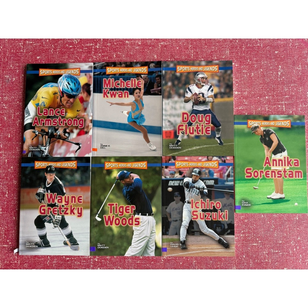 Sports Heroes and Legends Book Lot of 7 Gretzky Woods Homeschool Biography